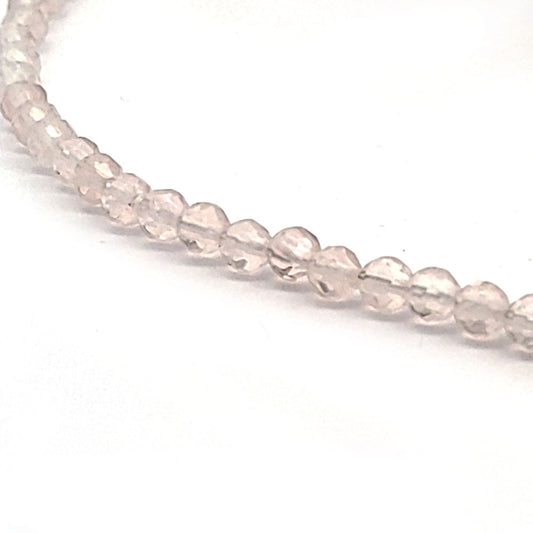 Rosenquarz Kugelkette 5 mm facettiert