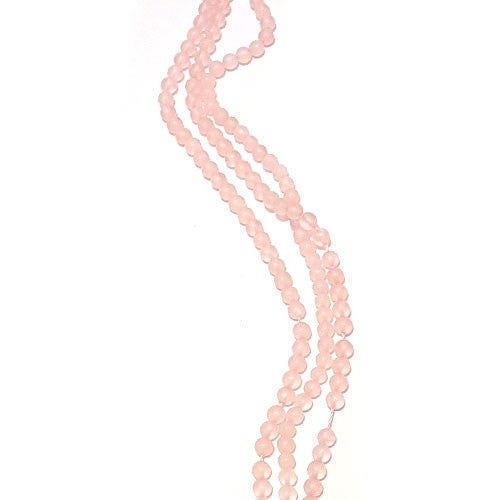 Rosenquarz matt Kugelstrang 4mm  - 1