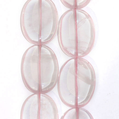 Rosenquarz, oval flach 22 x 30mm  - 1