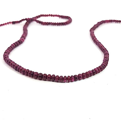 Ruby, button strand 3-4 mm, slight gradient