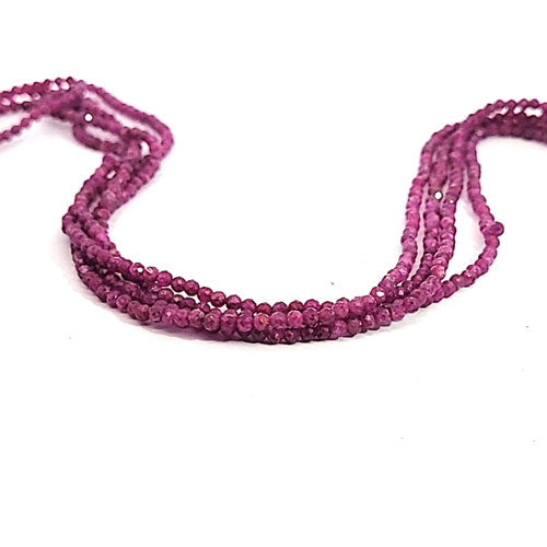 Ruby, bead strand 2.5 mm faceted