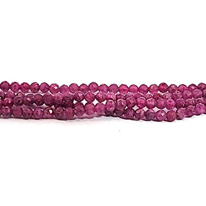 Ruby, bead strand 2.5 mm faceted