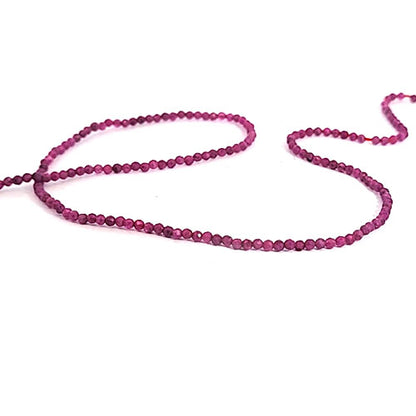 Ruby, 2 mm faceted bead strand