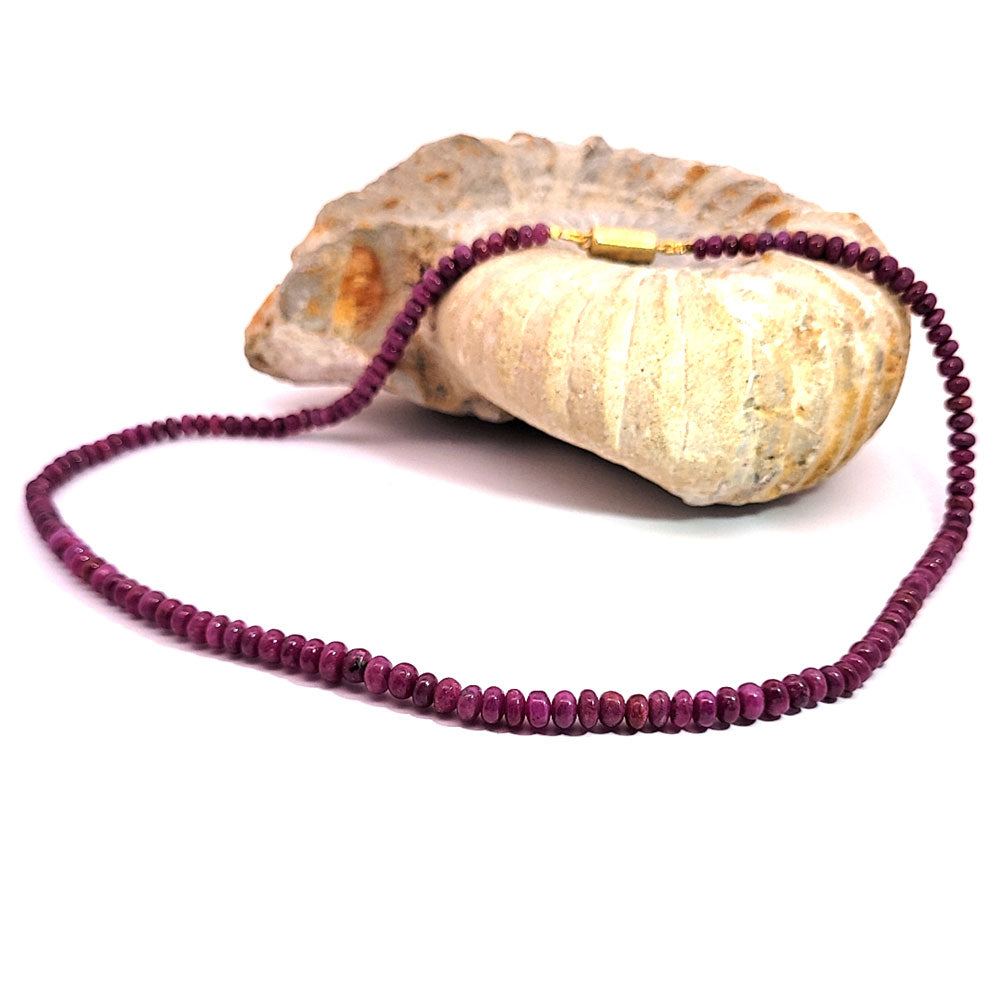 Rubin Kette Button 6 mm