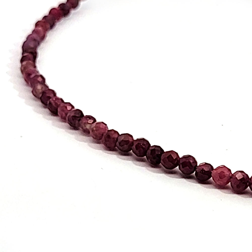 Rubin Kugelkette 3 mm facettiert