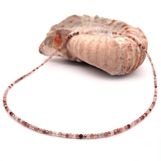 Rutilquarz rot Kugelkette 3 mm facettiert