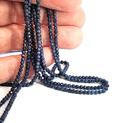 Sapphire, 2.5 mm faceted bead strand