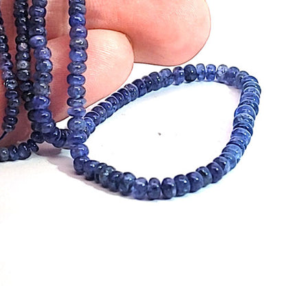 Sapphire, button strand 3-4 mm, gradient