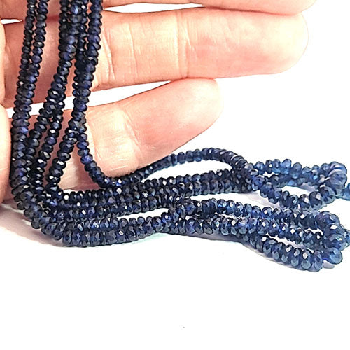 Sapphire AA, button strand 2.5 - 4 mm faceted, gradient