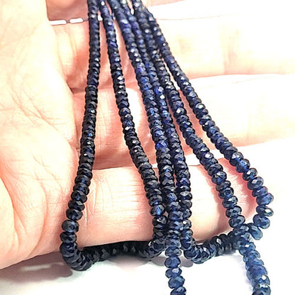Sapphire AA, button strand 2.5 - 4 mm faceted, gradient