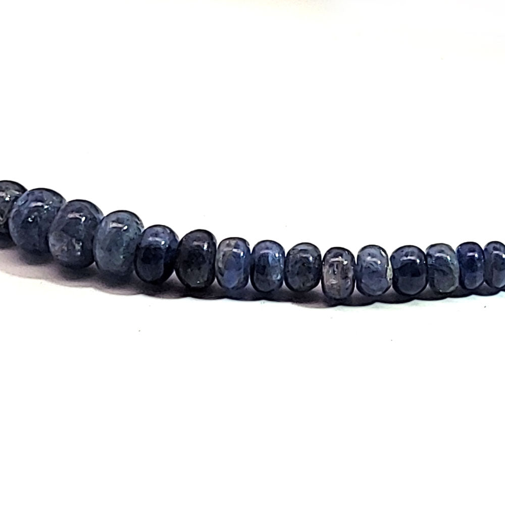 Saphir-Kette, Button  3-7 mm verlaufend