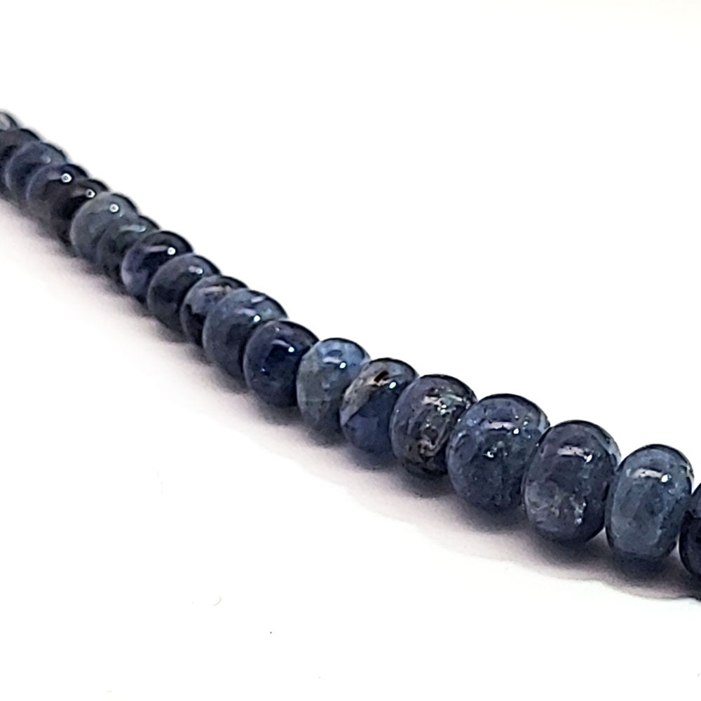 Saphir-Kette, Button  3-7 mm verlaufend
