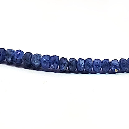 Sapphire necklace button 4-5 mm faceted