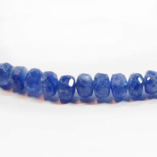 Safir-Kette, Button facettiert 4-5mm  - 3