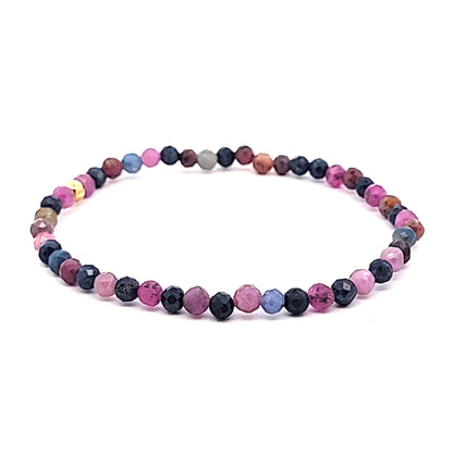 Rubin-Saphir Kugelarmband 4 mm facettiert 