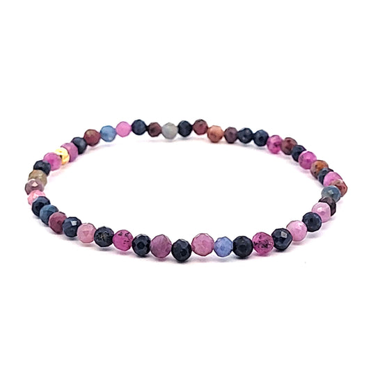 Rubin-Saphir Kugelarmband 4 mm facettiert 