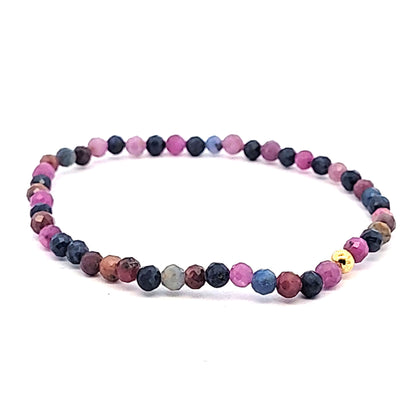 Rubin-Saphir Kugelarmband 4 mm facettiert 