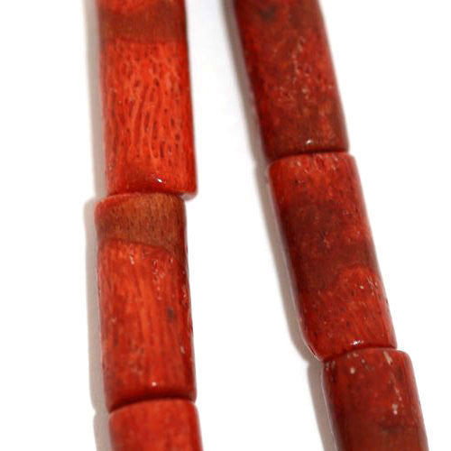 Schaumkoralle rot, Zylinderstrang 5 x 14mm  - 1