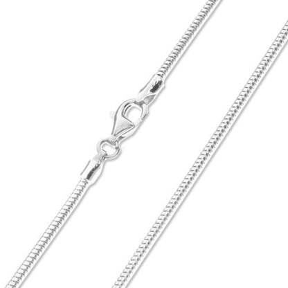 Schlangenkette mit Karabiner 1,2 mm silber Steindesign - 1