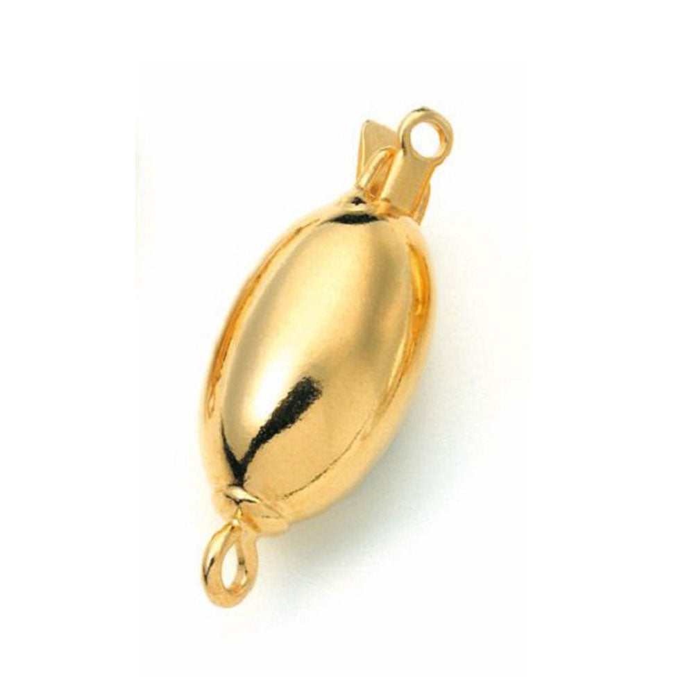 Oval clasp, silver gold-plated