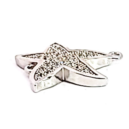 Seestern Silberelement rhodiniert mit Zirkonia  - 1