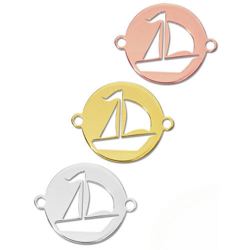 Segelboot Silberelement rhodiniert klein  - 2