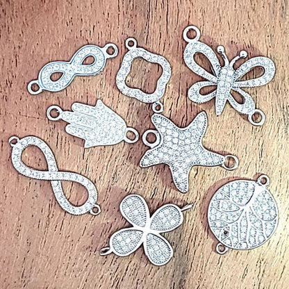 Baum des Lebens Silberelement rhodiniert mit Zirkonia  - 3