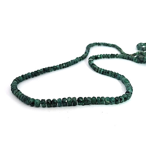 Emerald, button strand 3-5 mm faceted