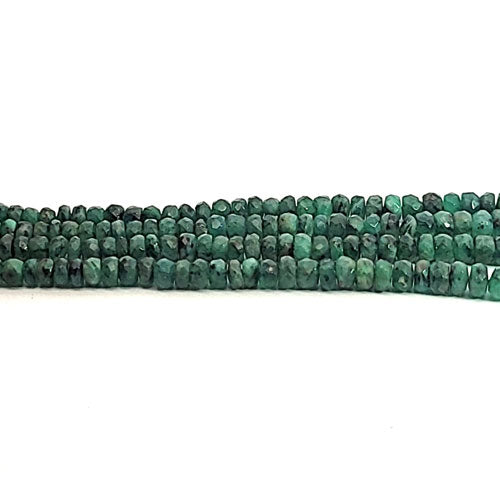 Emerald, button strand 3-5 mm faceted