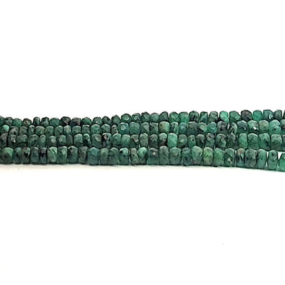 Emerald, button strand 3-5 mm faceted