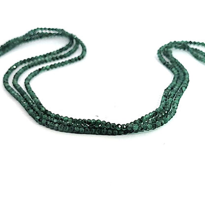 Emerald, 2 mm faceted bead strand