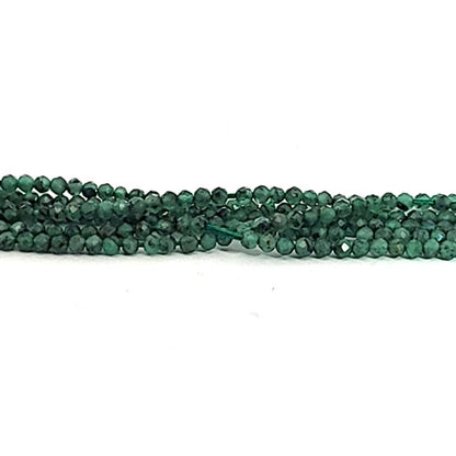 Emerald, 2 mm faceted bead strand