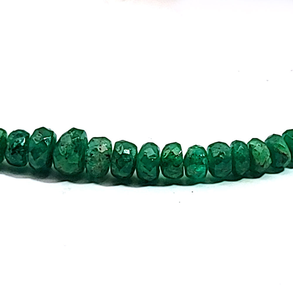 Smaragd AA Kette Button 4-6 mm facettiert