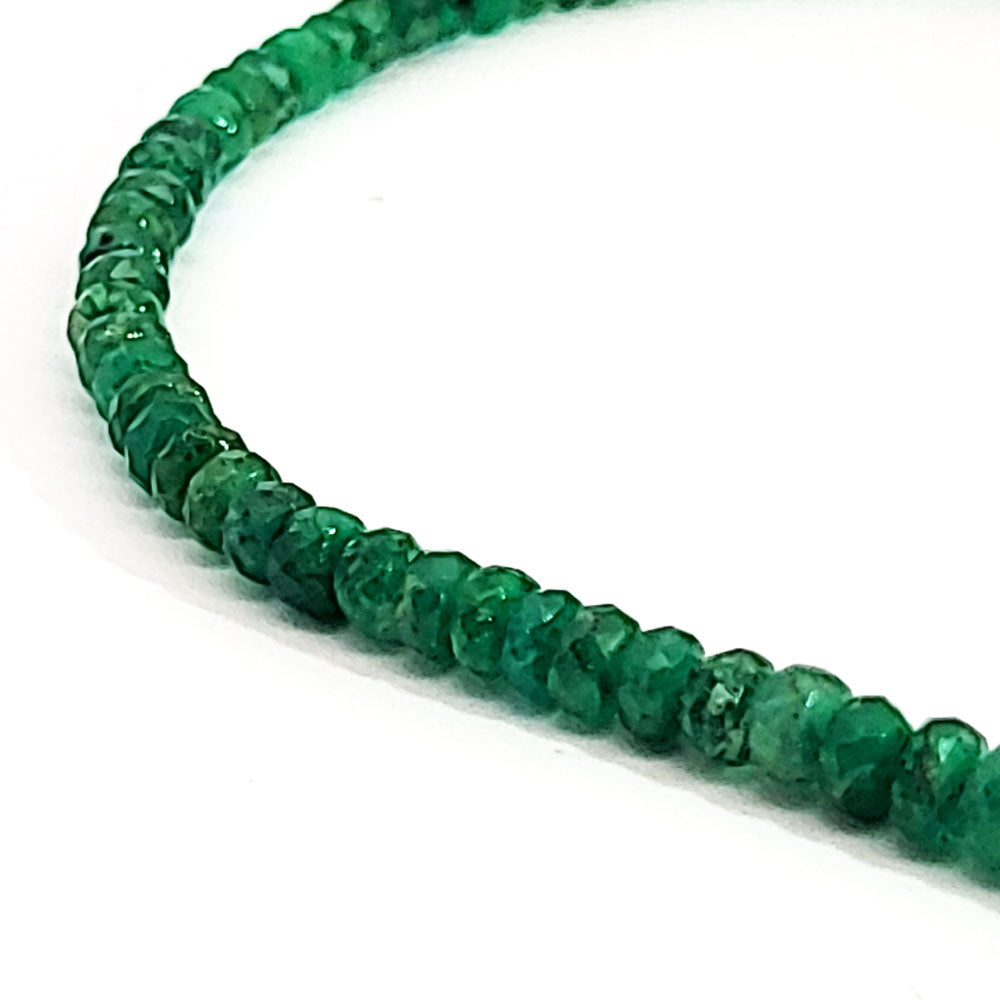 Smaragd AA Kette Button 4-6 mm facettiert