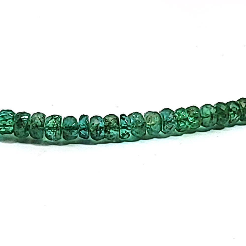 Smaragd A Kette Button 4 mm facettiert