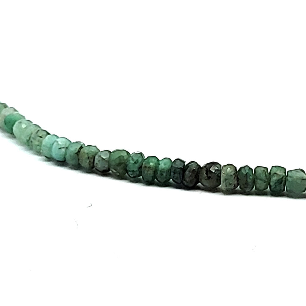 Emerald necklace button 5 mm faceted
