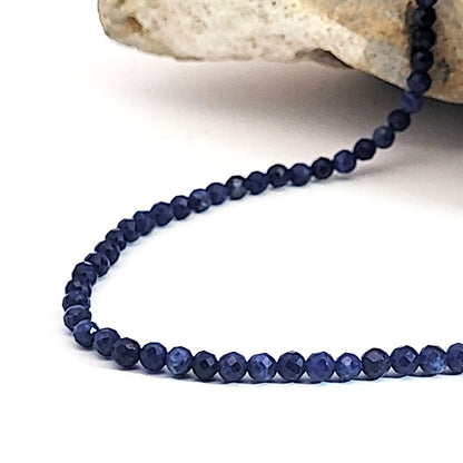 Sodalite bead necklace 3 mm faceted