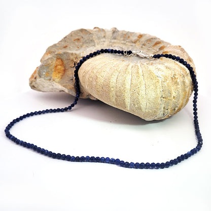 Sodalite bead necklace 3 mm faceted