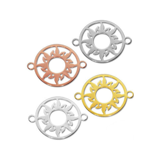 Sonne Silber-Element 10 mm mit zwei Ösen