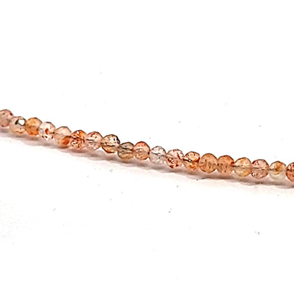 Sunstone bead necklace 2.5 mm faceted 