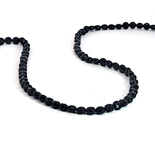 Black spinel, disc strand 3 mm faceted