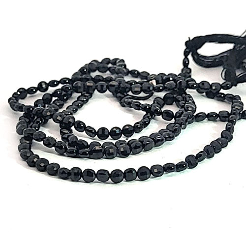 Black spinel, disc strand 3 mm faceted