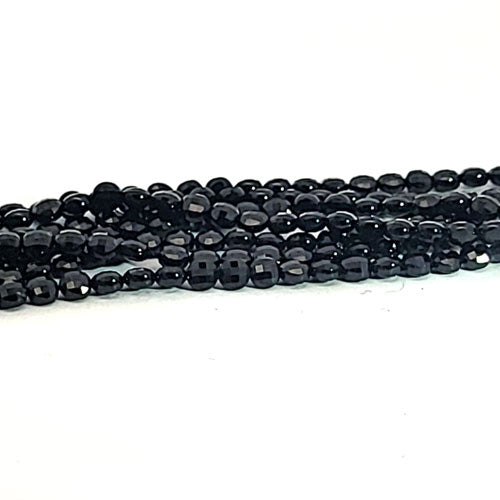 Black spinel, disc strand 3 mm faceted