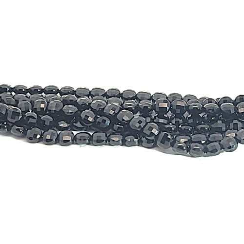Black spinel, disc strand 3 mm faceted