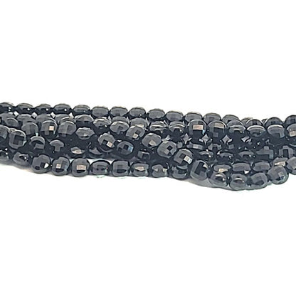 Black spinel, disc strand 3 mm faceted