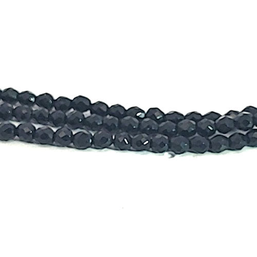 Black spinel, disc strand 3 mm faceted