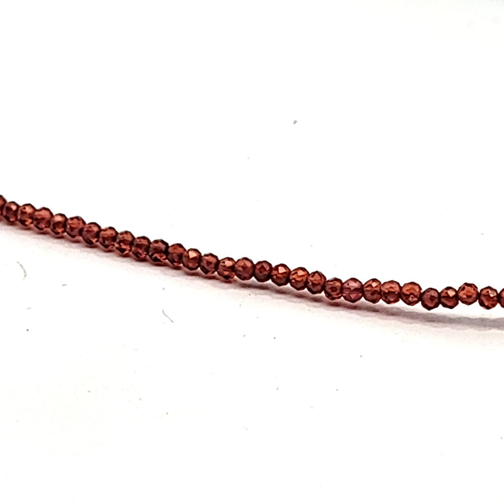 Spinel red bead necklace 2.5 mm faceted