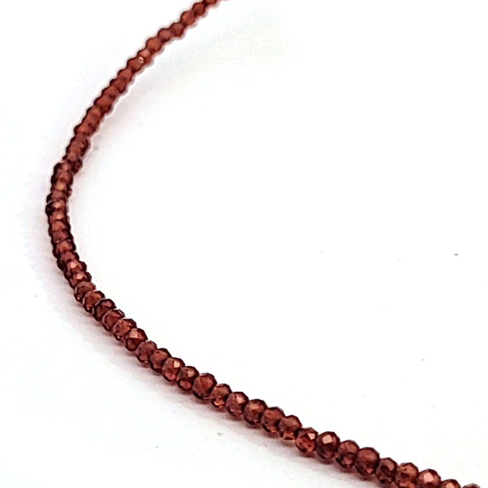 Spinel red bead necklace 2.5 mm faceted
