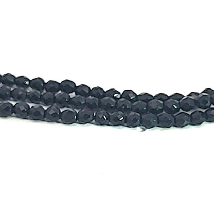 Spinell schwarz, Disc Strang 3 mm facettiert by Steindesign