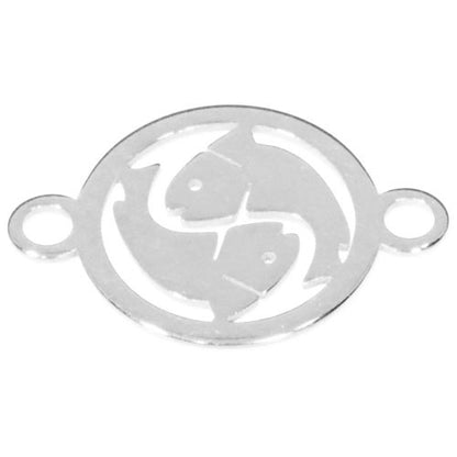 Sternzeichen Fische mit zwei Ösen Silber  - 1